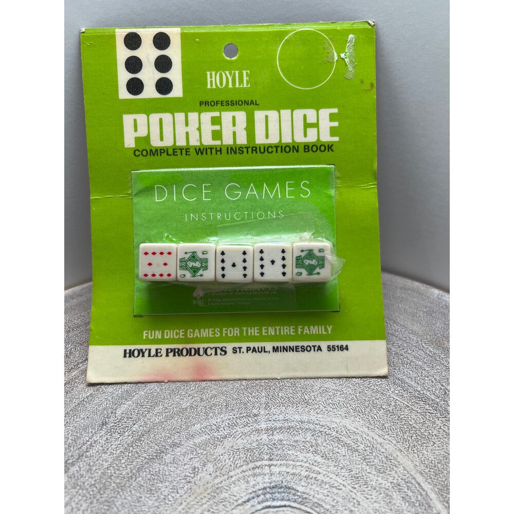 Hoyle Products Professional Poker Dice Game with Instructions - Vintage